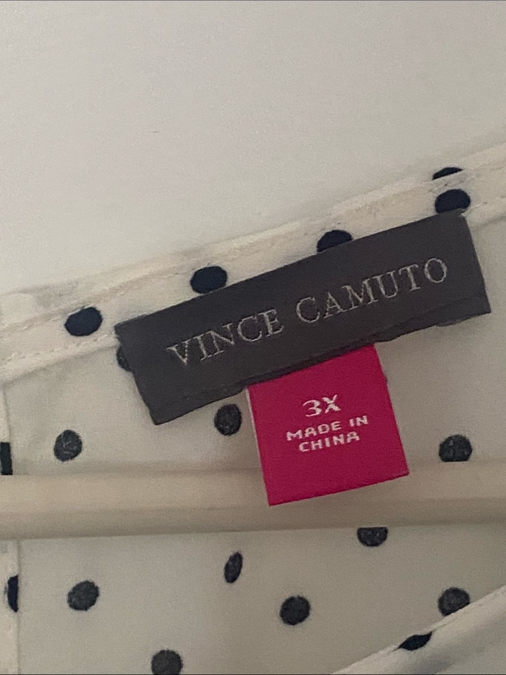 Vince Camuto Cream Blouse with Black Polka Dots and Ruffle Sleeves - Picture 3 of 4